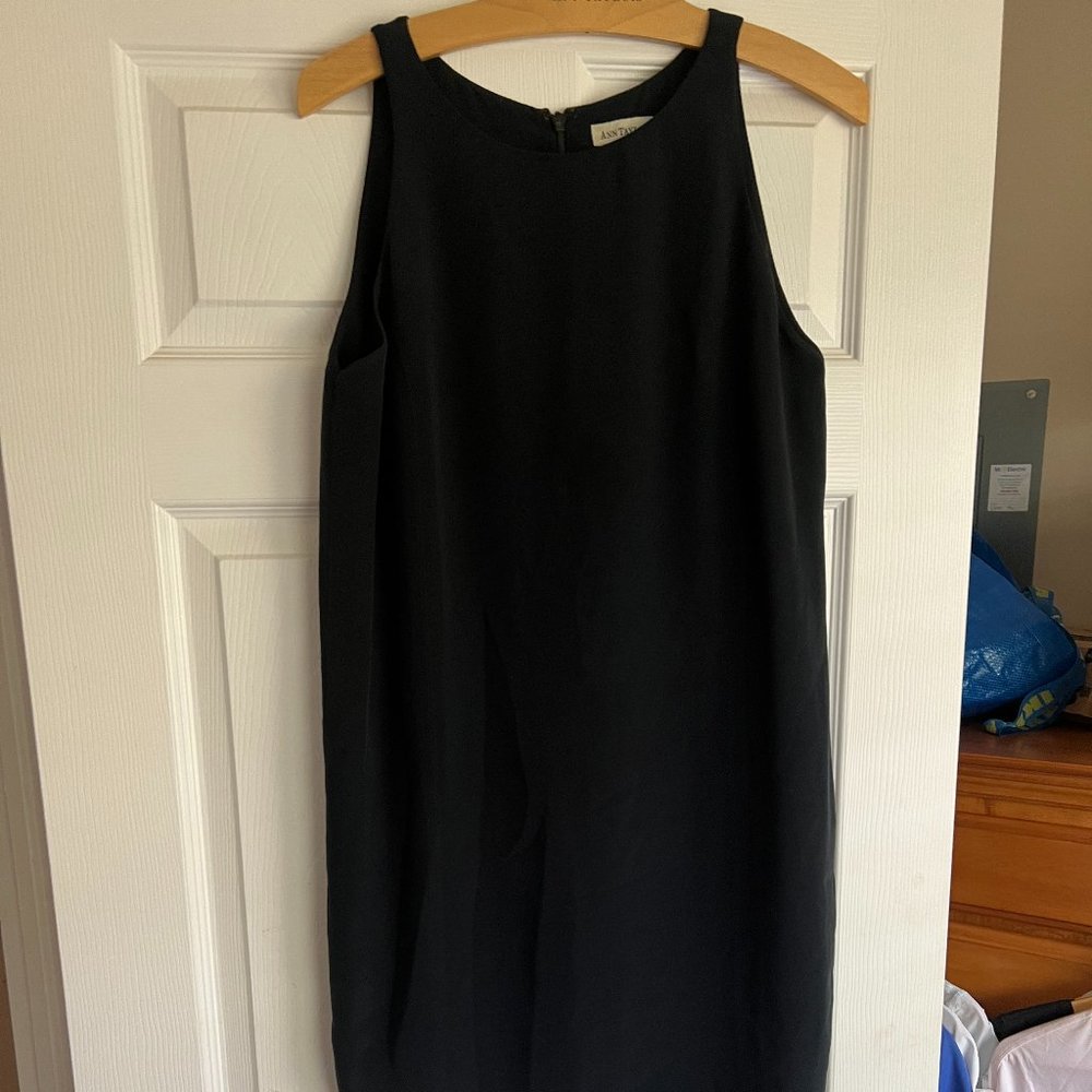 ANN TAYLOR Little Black Silk Dress/Original Hanger  CLASSIC